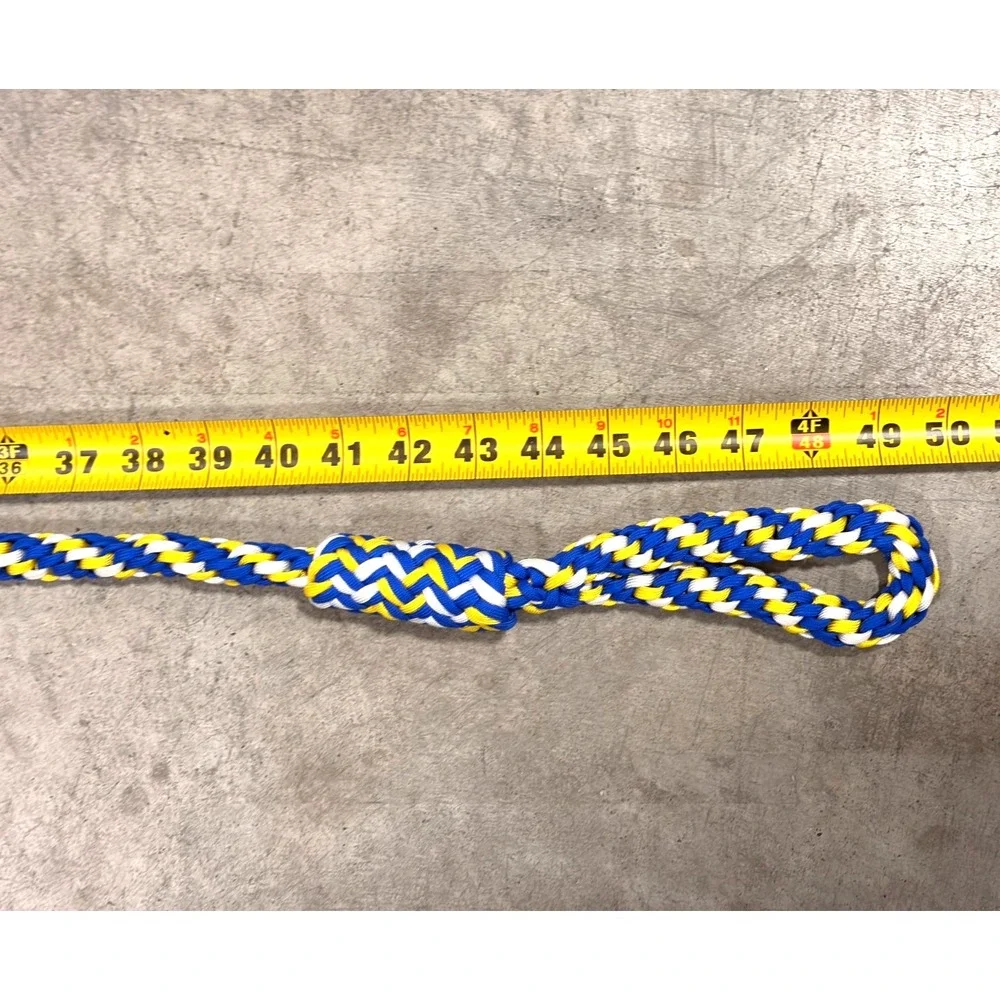 Handmade Braided Paracord Dog Leash Blue Yellow White 49